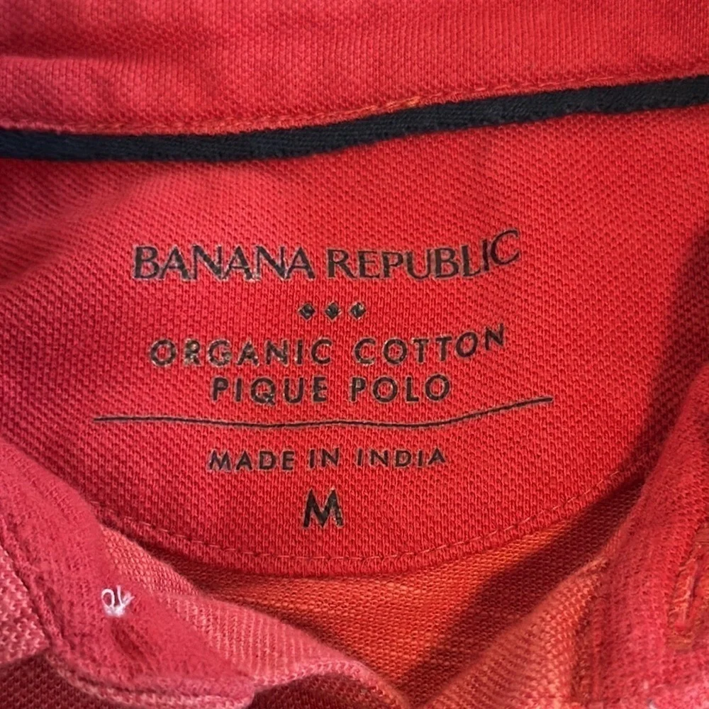 Men’s Banana Republic Red Polo Shirt Vibrant Pima Cotton size M